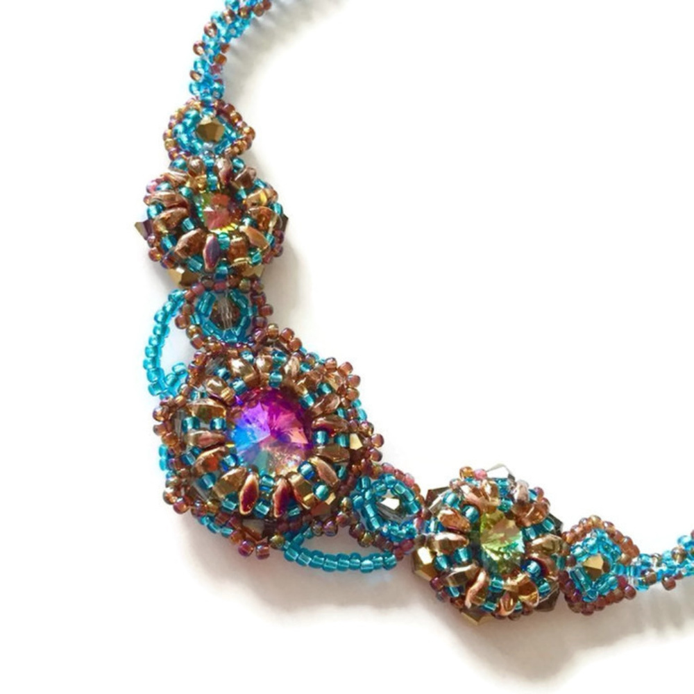 Handmade Beaded Crystal Choker Necklace